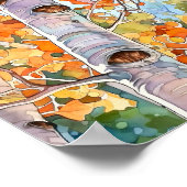 Poster de peinture à l'aquarelle de la forêt de Bi (Coin)