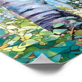 Poster de peinture à l'aquarelle de la forêt de Bi (Coin)