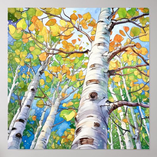 Poster de peinture à l'aquarelle de la forêt de Bi (Devant)