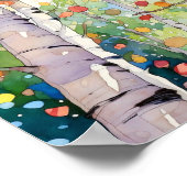 Poster de peinture à l'aquarelle de la forêt de Bi (Coin)