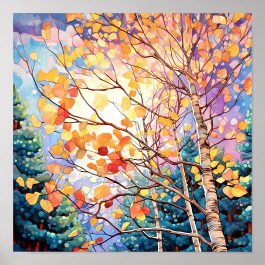 Poster de peinture à l'aquarelle de la forêt de Su (Devant)