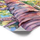 Poster de peinture à l'aquarelle de la forêt de Su (Coin)