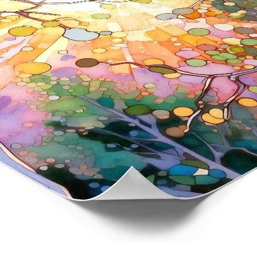 Poster de peinture à l'aquarelle de la forêt de Su (Coin)