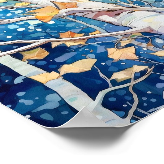 Poster de peinture à l'aquarelle de la forêt de Su (Coin)