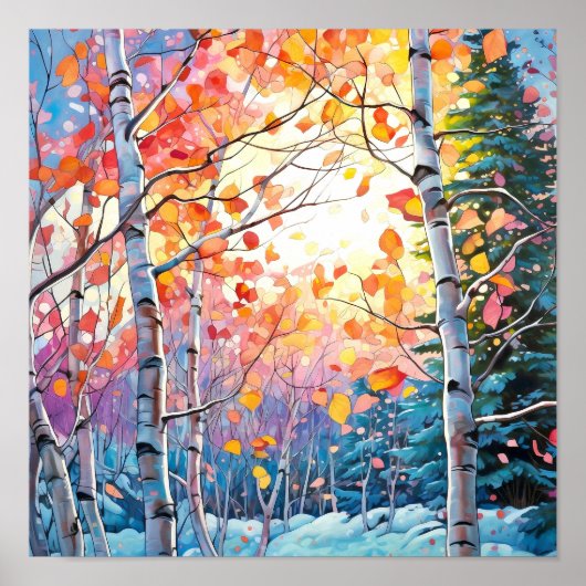 Poster de peinture à l'aquarelle de la forêt de Su (Devant)