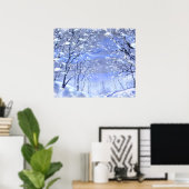 Poster de peinture à l'aquarelle Noël Woods hiver (Bureau à domicile)