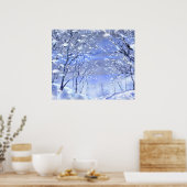 Poster de peinture à l'aquarelle Noël Woods hiver (Cuisine)