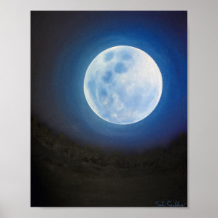 Poster de peinture à l'huile de Pleine lune