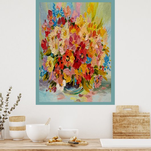 Poster de peinture à l'huile florale (Cuisine)