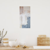 Poster de peinture Abstraite gris et beige (Cuisine)