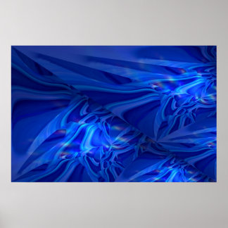 Poster de peinture Abstraite numérique bleu