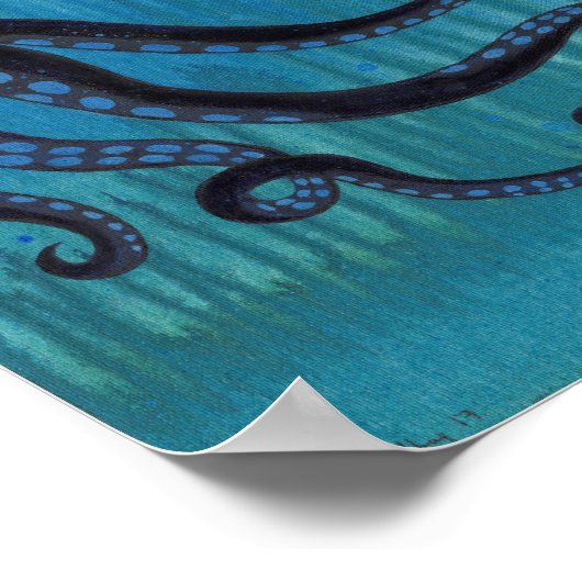 Poster de peinture acrylique Tentacles de pieuvre (Coin)