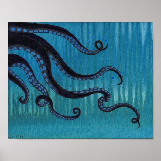 Poster de peinture acrylique Tentacles de pieuvre  (Devant)