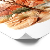 Poster de peinture aquarelle du parc national Zion (Coin)