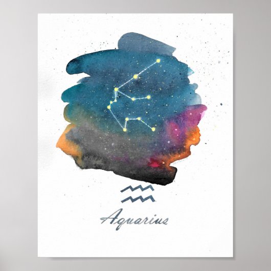 Poster de peinture Aquarius Constellation étonnant (Devant)