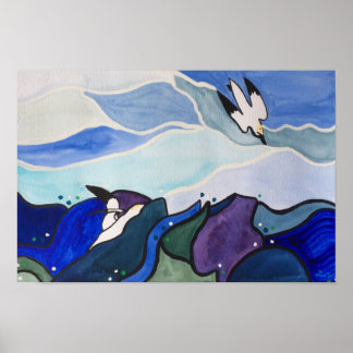 Poster de peinture de filets de plongée
