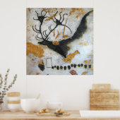 Poster de peinture de grotte Lascaux Megaloceros (Cuisine)