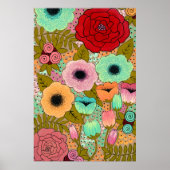 Poster de peinture de jardin floral Art Imprimer (Devant)