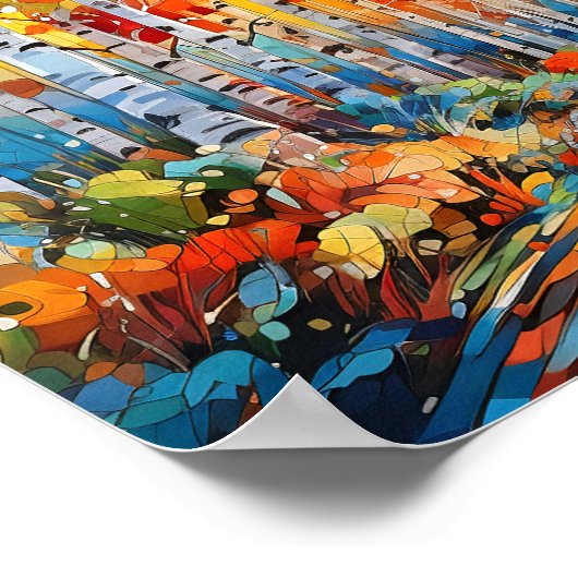 Poster de peinture de la forêt de bouleau (Coin)