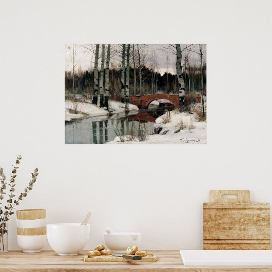 Poster de peinture de la forêt de bouleau (Cuisine)