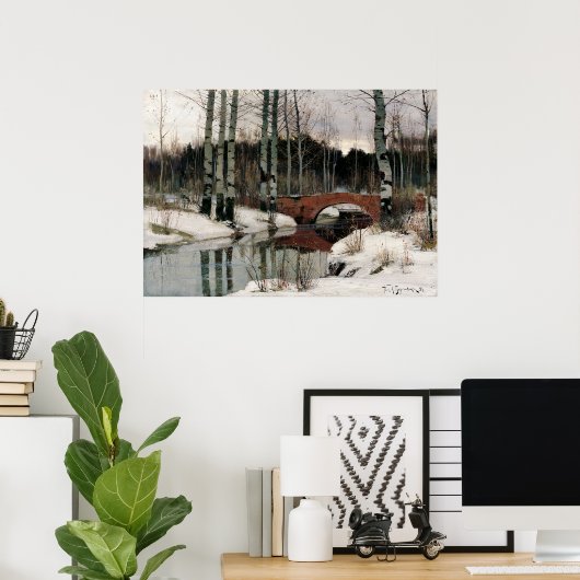 Poster de peinture de la forêt de bouleau (Bureau à domicile)