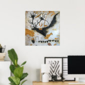 Poster de peinture de la grotte Lascaus Megalocero (Bureau à domicile)