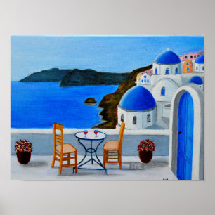 Poster de peinture de Santorin