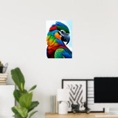 Poster de peinture d'oiseaux aux perroquets macaw  (Bureau à domicile)