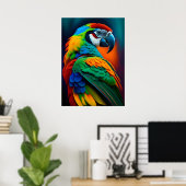 Poster de peinture d'oiseaux aux perroquets macaw (Bureau à domicile)