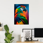Poster de peinture d'oiseaux aux perroquets macaw  (Bureau à domicile)