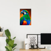 Poster de peinture d'oiseaux aux perroquets macaw  (Bureau à domicile)