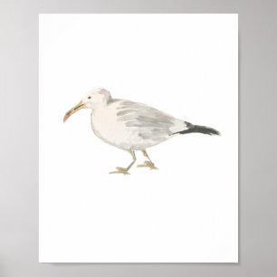 Poster de peinture d'oiseaux de plage Seagull