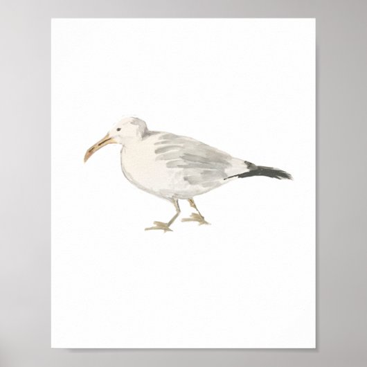 Poster de peinture d'oiseaux de plage Seagull (Devant)
