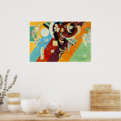 Poster de peinture en toile Abstraite Kandinsky (Cuisine)