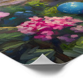 Poster de peinture florale de lapin de Pâques mign (Coin)