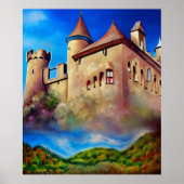Poster de peinture nature et château (Devant)