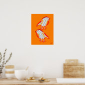 poster de peinture numérique "oiseaux oranges" (Cuisine)