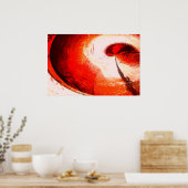 Poster de peinture numérique rouge Abstraite (Cuisine)