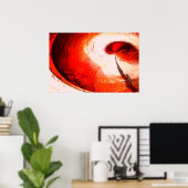 Poster de peinture numérique rouge Abstraite (Bureau à domicile)