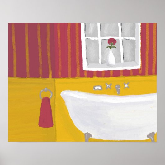 Poster de peinture originale de Bain vintage Impri (Devant)