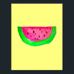 Poster de peinture Pop Art Pink Watermelon<br><div class="desc">Inspiré par l'art pop, cette illustration originale d'aquarelle est un dessin de mignon, de hanche, de rose et de pastèque verte sur un arrière - plan jaune citron pastel. Ce fruit original et amusant design est lumineux et coloré et vous apportera un sourire sûr.</div>