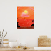 Poster de peinture Sky Sunset Orange (Cuisine)