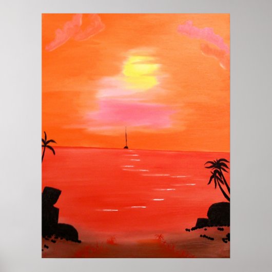 Poster de peinture Sky Sunset Orange (Devant)