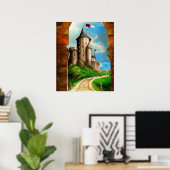 Poster de peinture sur la route du château (Bureau à domicile)