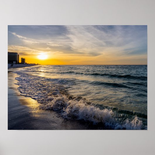 Poster de Pensacola Splashing Waves Sunrise (Devant)