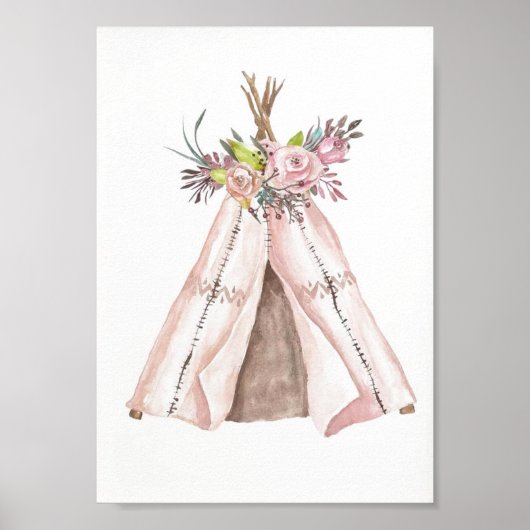 Poster de pépinière - Woodland Teepee (Devant)