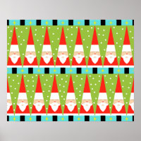 Poster de Père Noël géométrique rétro