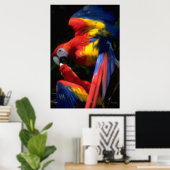 Poster de perroquets en amour (Bureau à domicile)