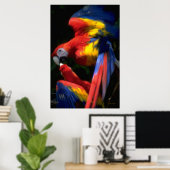 Poster de perroquets en amour (Bureau à domicile)