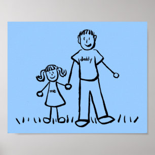 Poster de personnage de famille personnalisé père